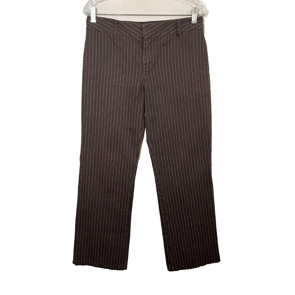 Dickies Straight Leg Brown Pinstriped Pant 9 Neutral Skater Grunge Festival 90s